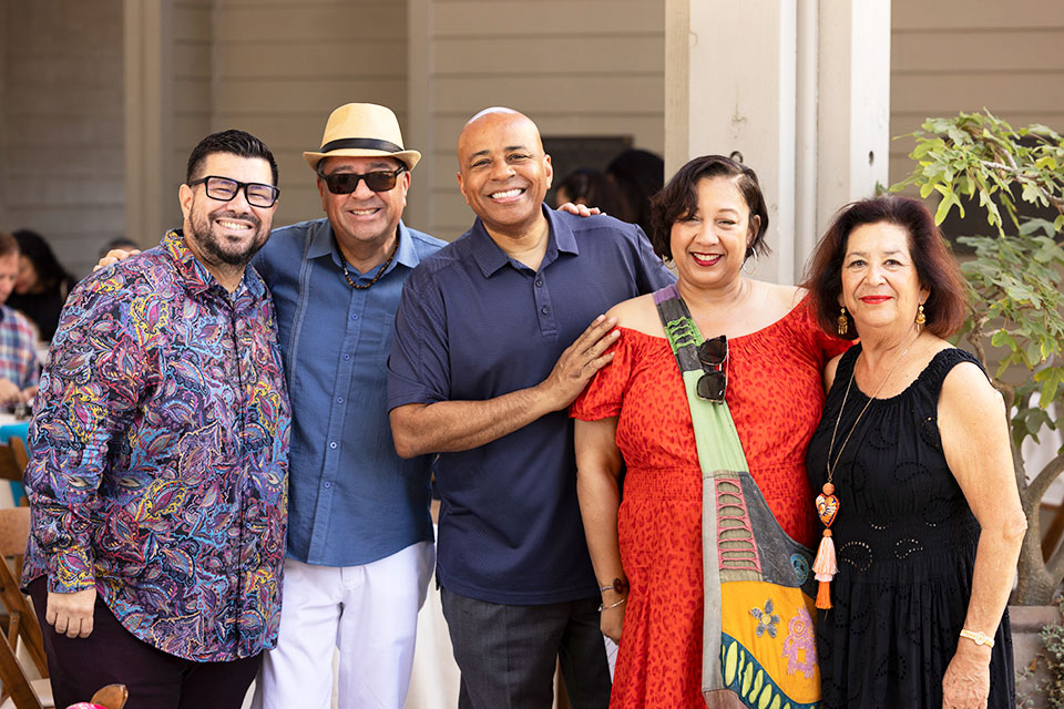 President Rochon poses with a group of attendees