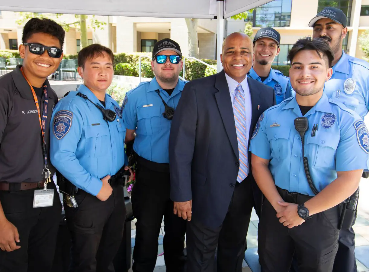 President Rochon with CSUF PD